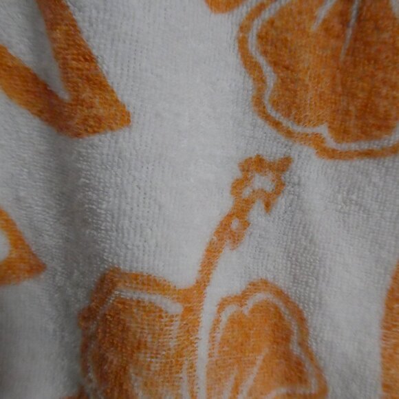 O'NEILL | medium | Terry Cloth White Lace-Up Top | Orange Flowers, String & Trim - Picture 9 of 15